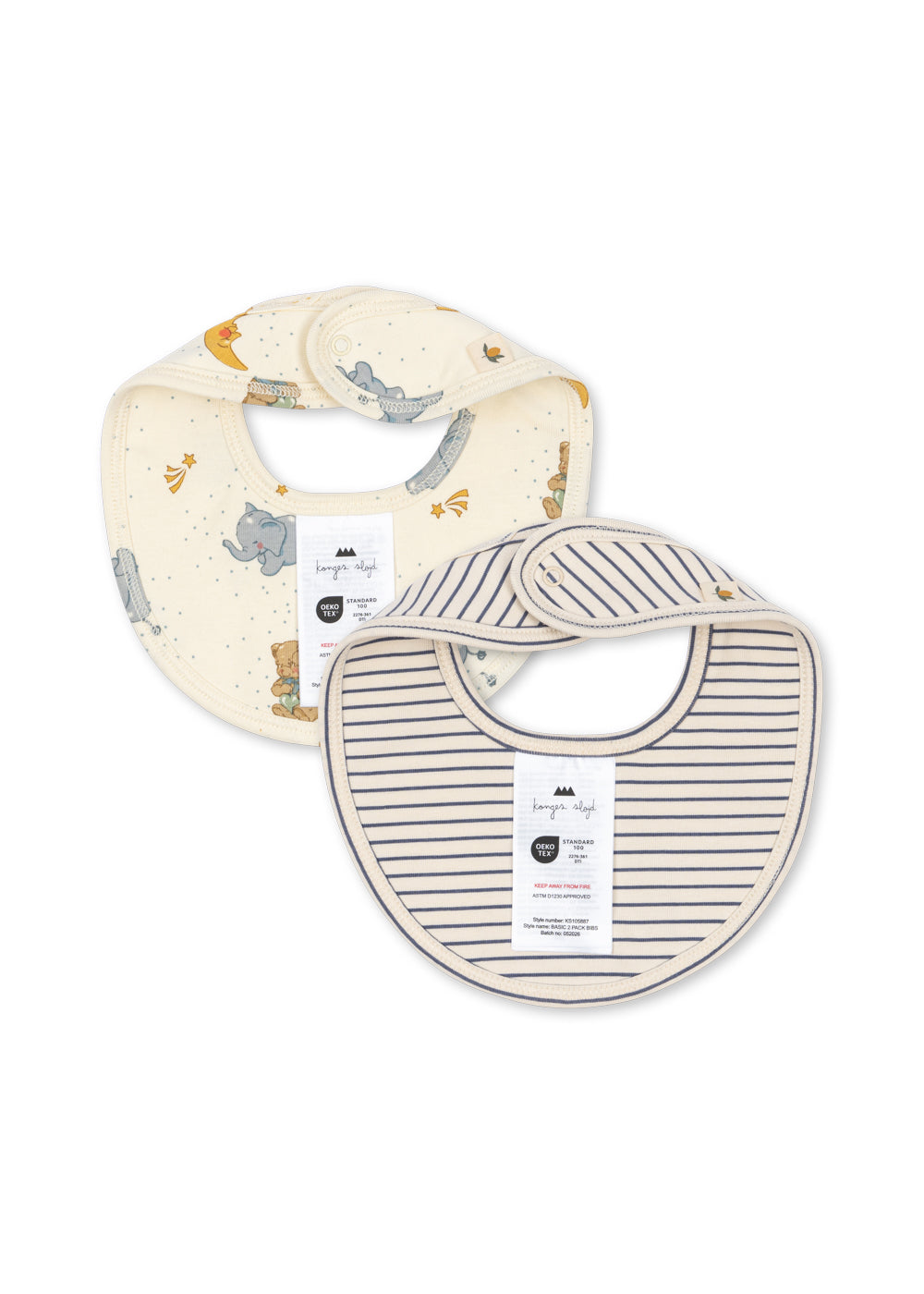 2 Pack Bibs in Stripe Como/Cucciolo