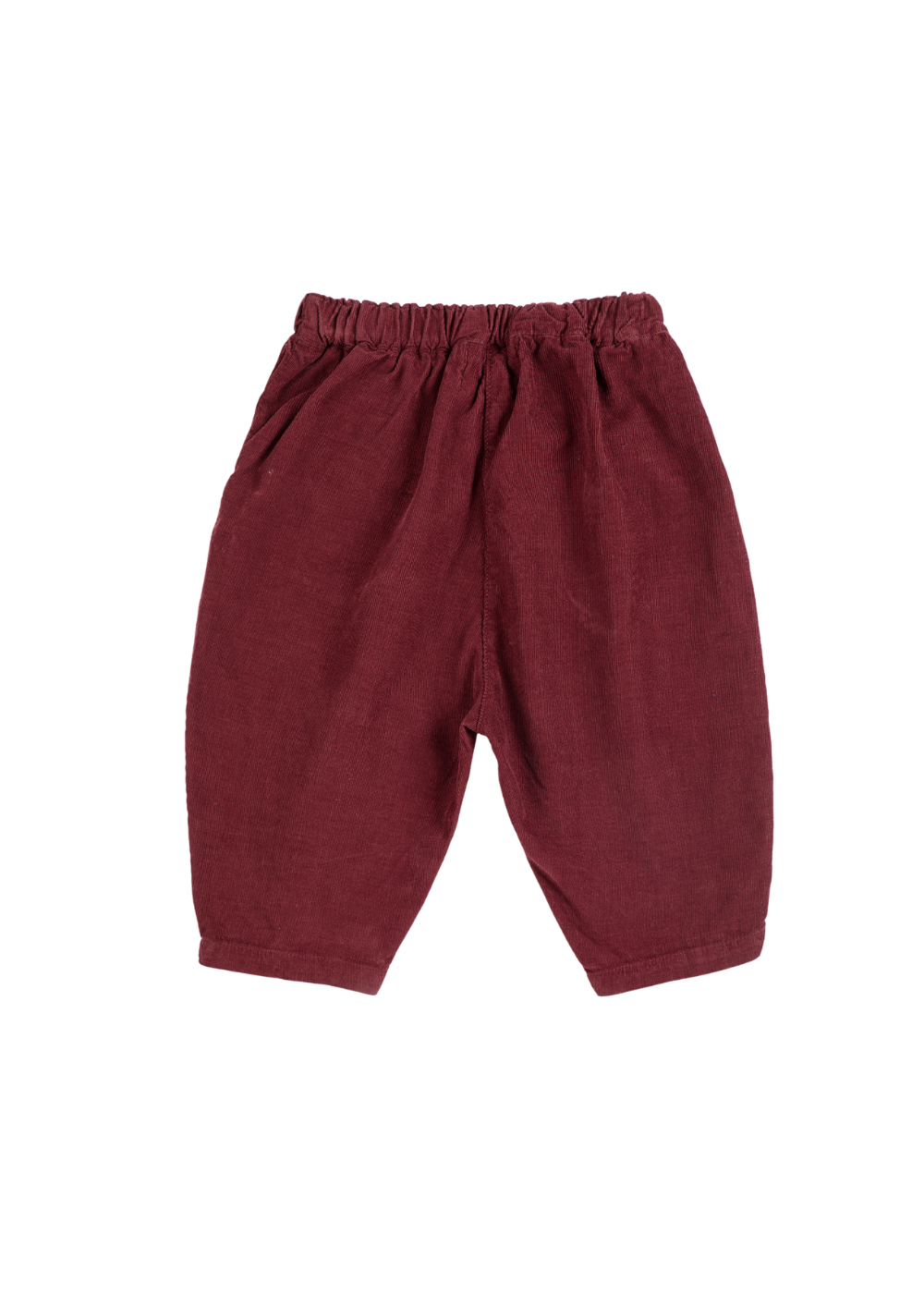 Curious Owl Corduroy Pants in Burgundy Red