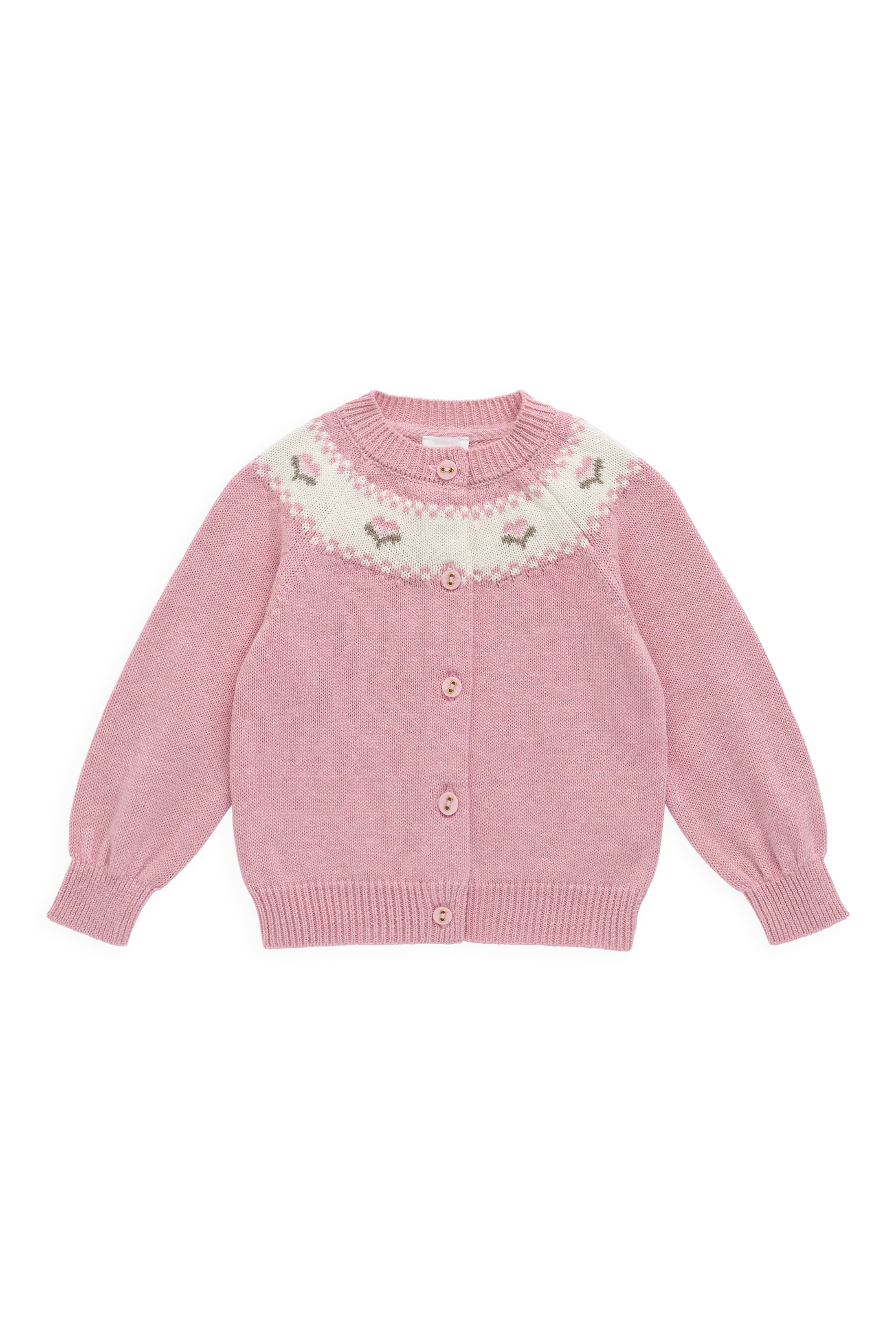 Annette Cardigan in Pink Flutter