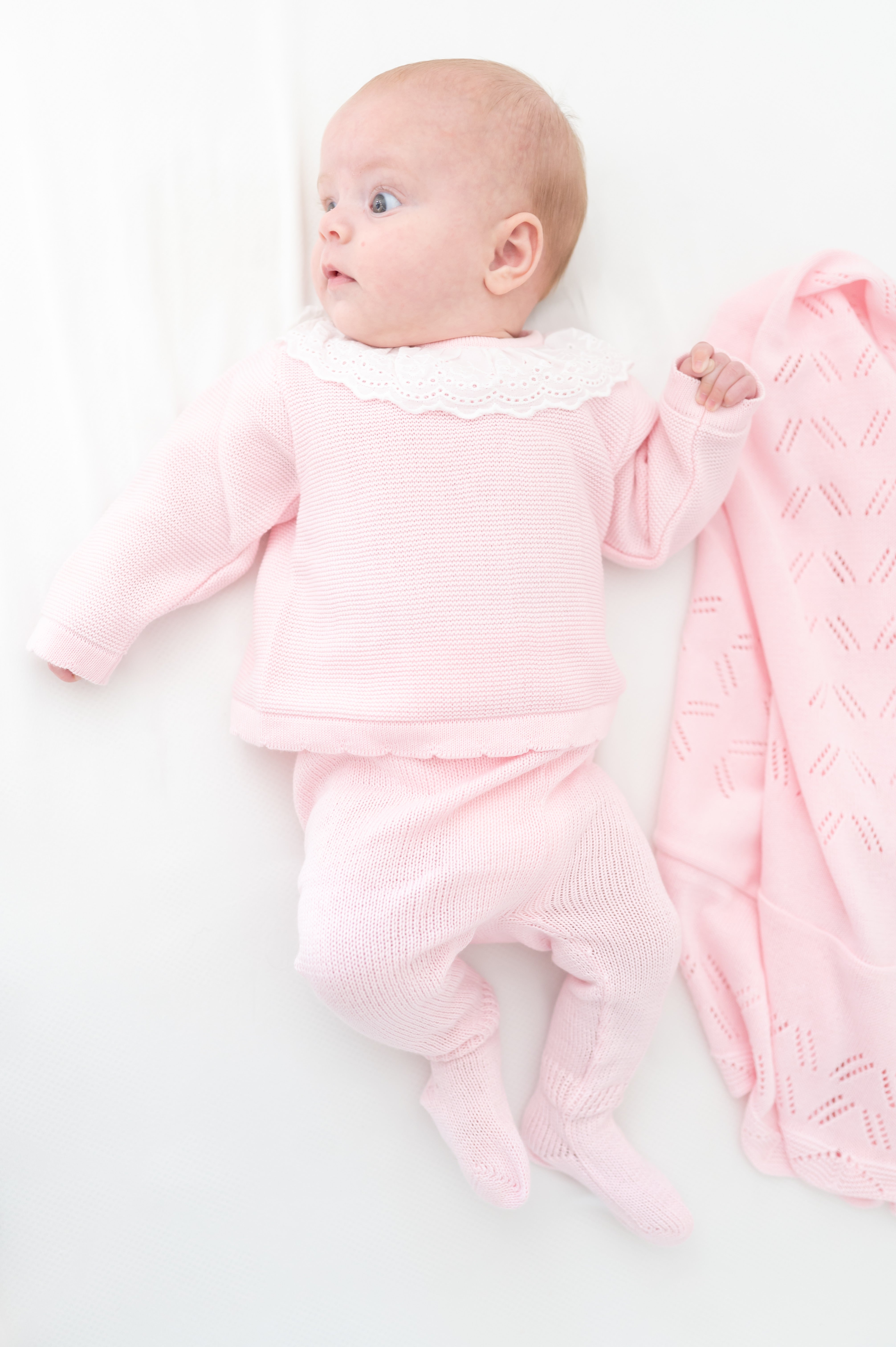 Knit Baby Sweater & Stockings Set