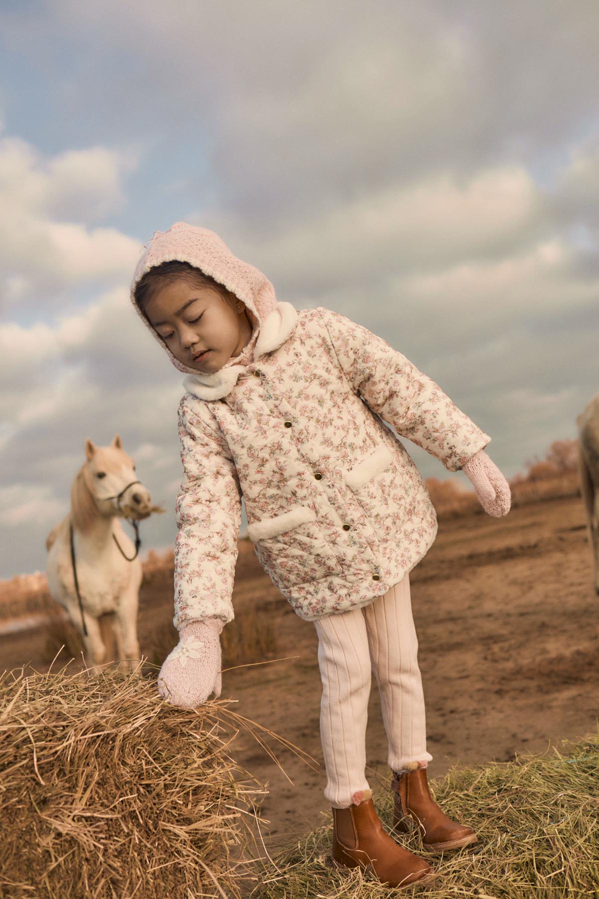 Dalila Reversible Coat in Cream Carnation Vale