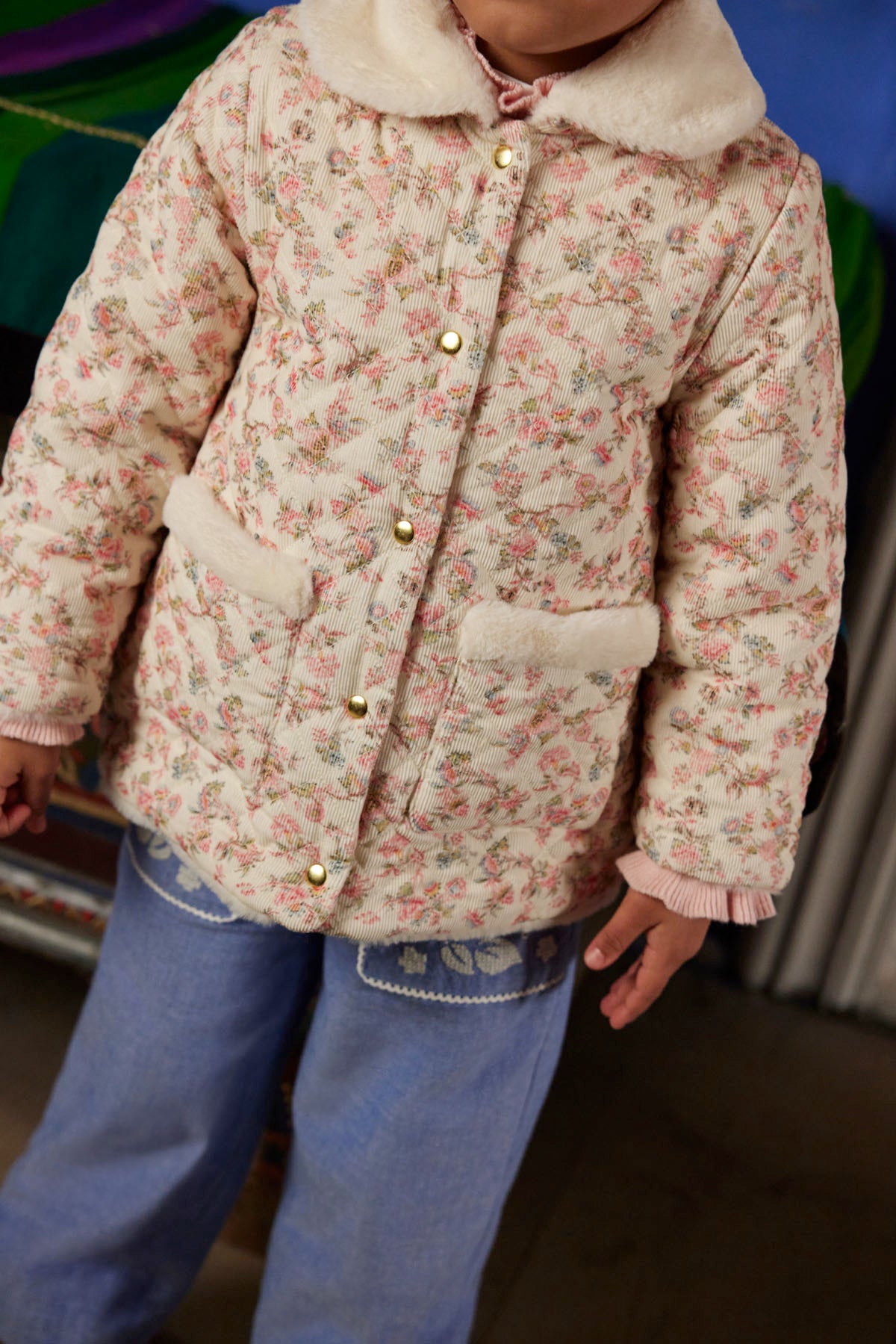 Dalila Reversible Coat in Cream Carnation Vale