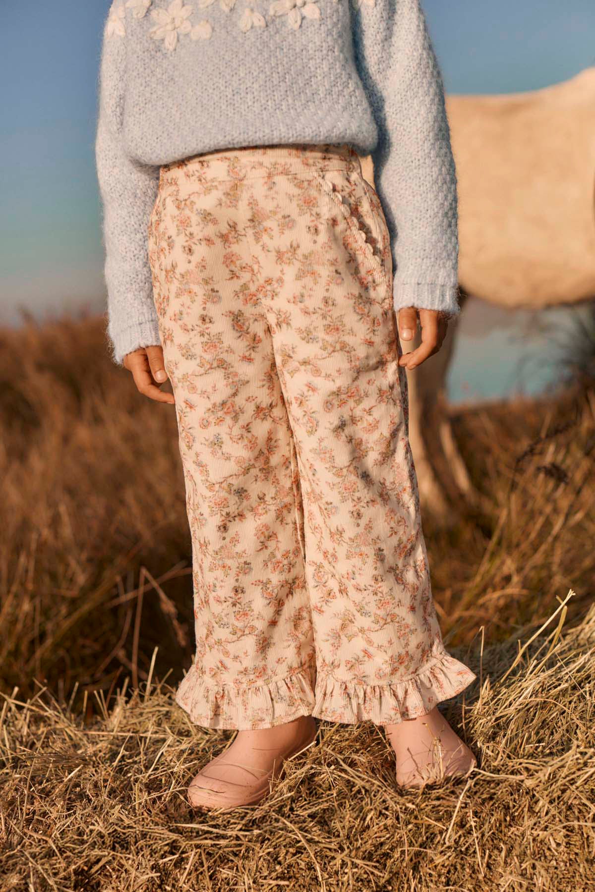 Florali Pants in Cream Carnation Vale