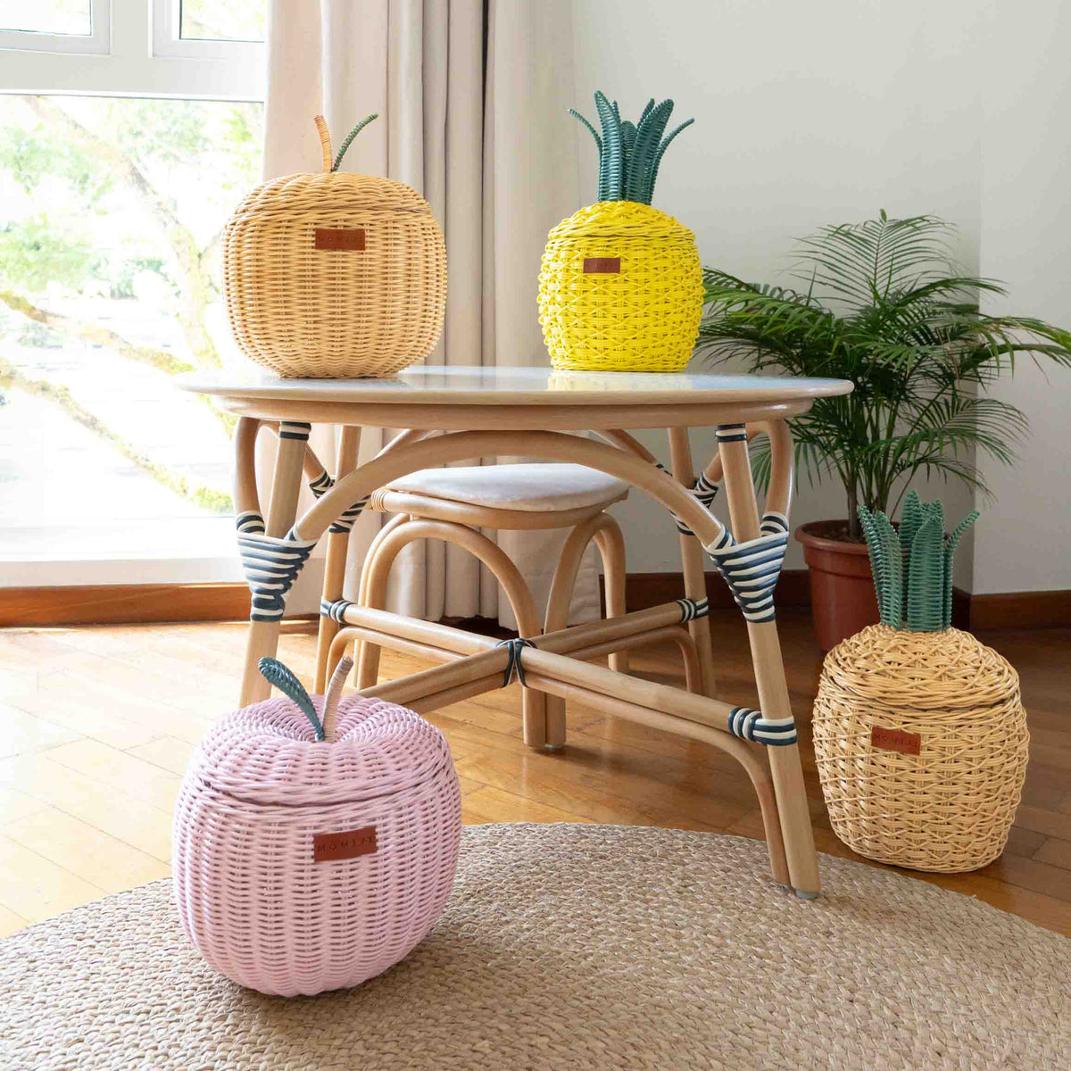 Pineapple Rattan Storage Basket Natural - Small