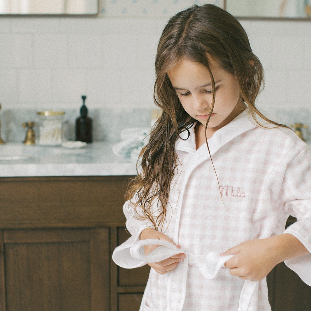 Picnic Gingham Bathrobe - Pink