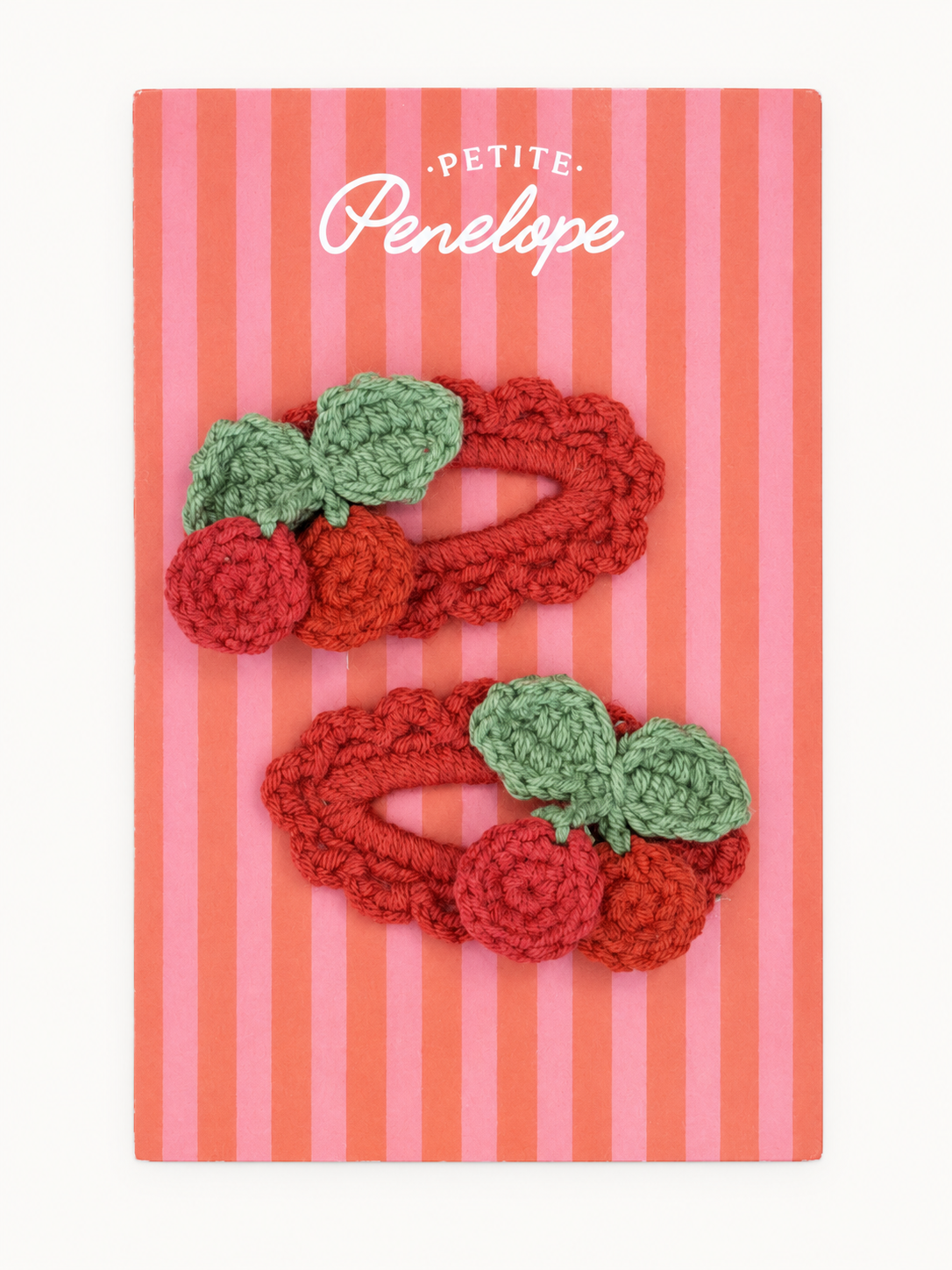 Cherry Chérie – Red Cherry Crochet Hair Clip Set – Petite Penelope