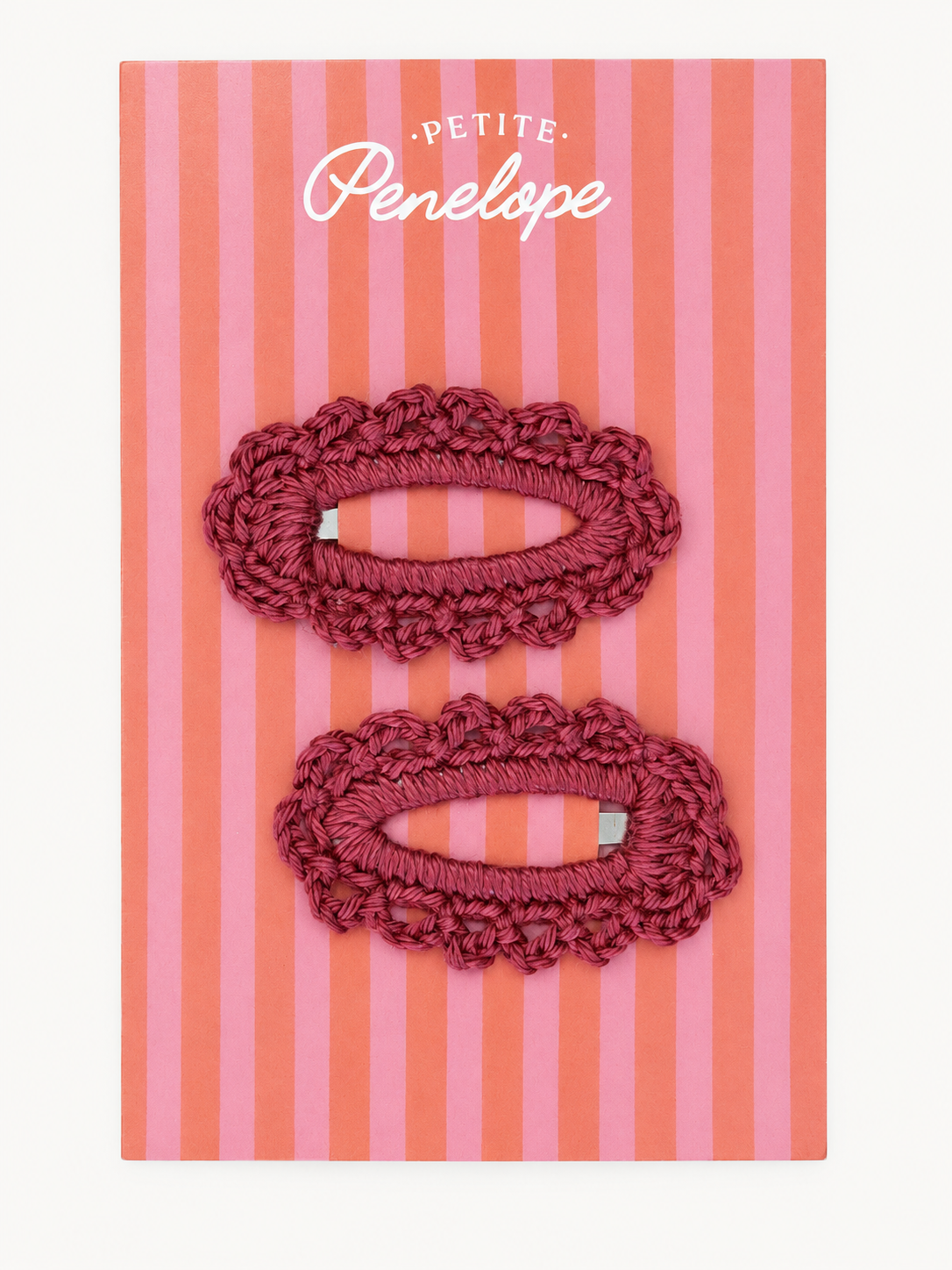 Berry Bisou – Burgundy Scalloped Crochet Hair Clip Set