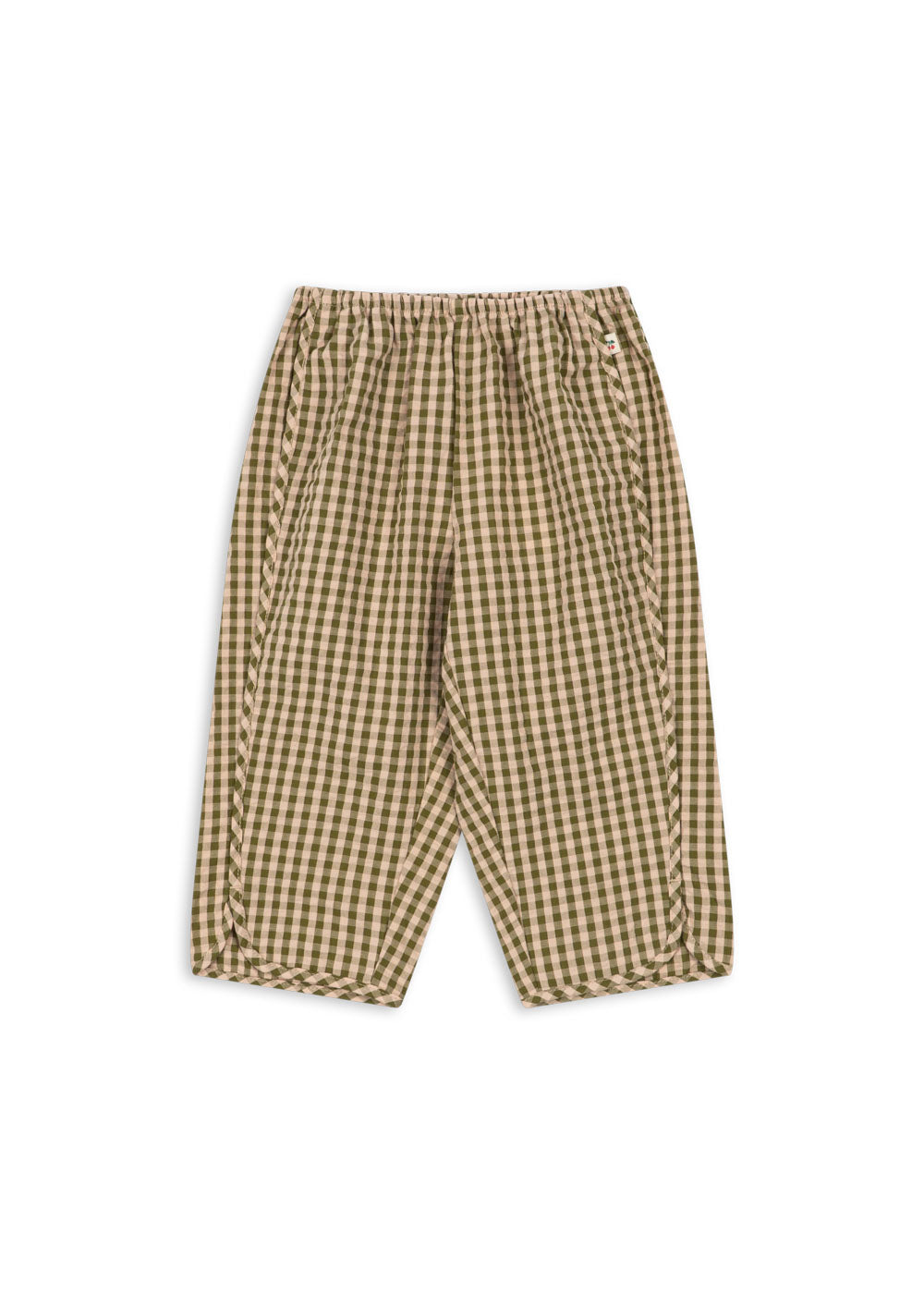 Kim Slit Pants in Avocado Check