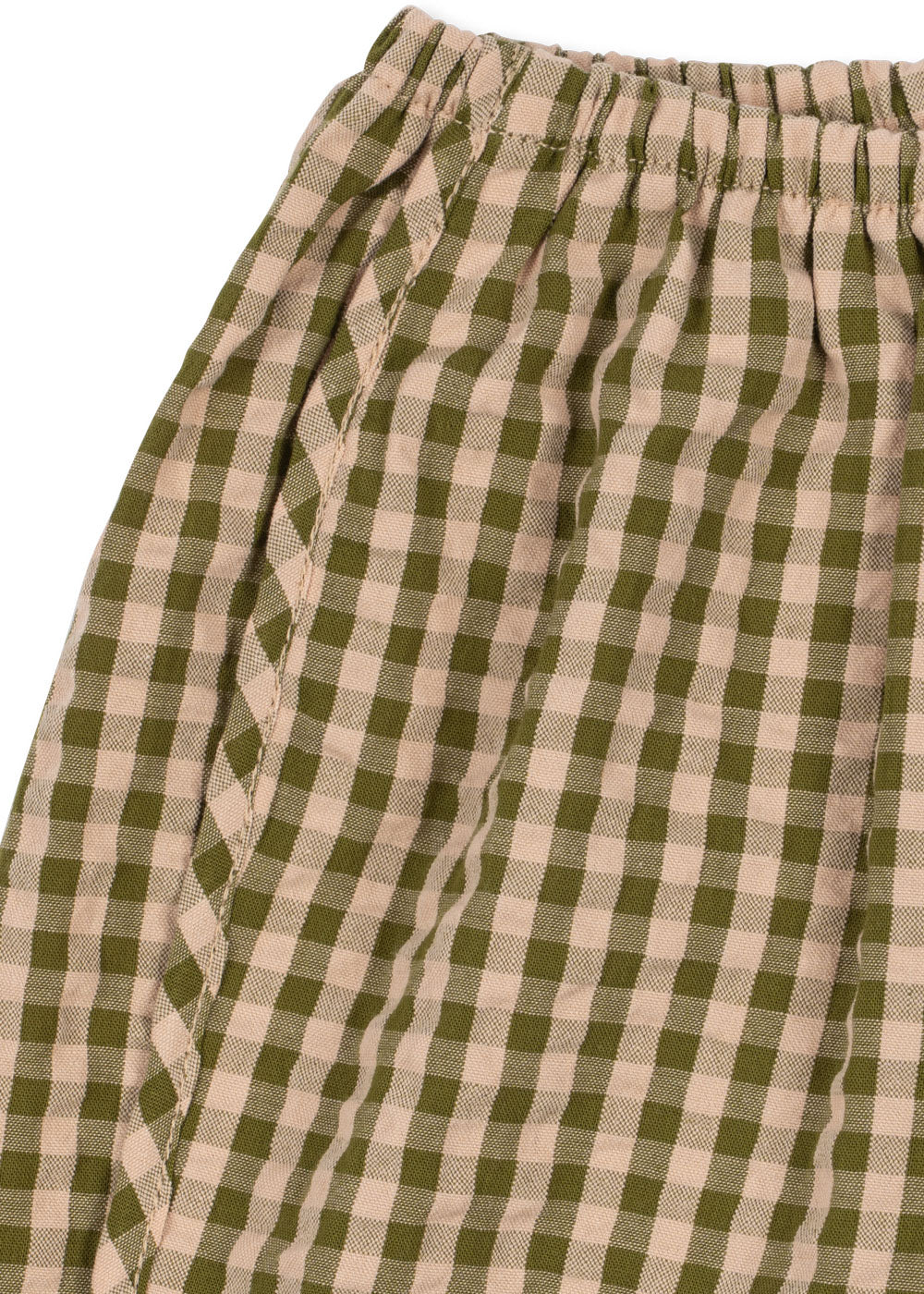 Kim Slit Pants in Avocado Check