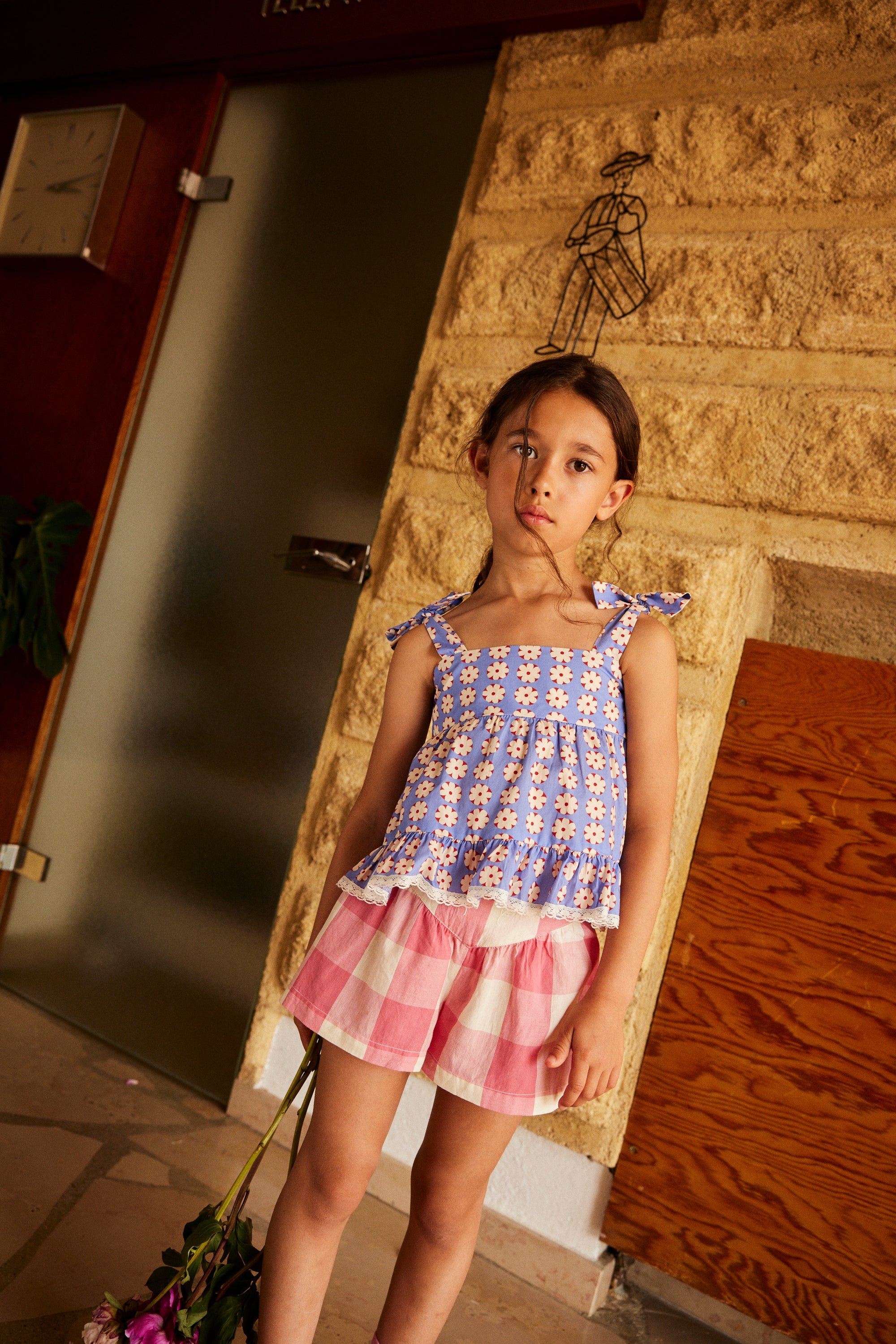 Marlow Short in Check Rose
