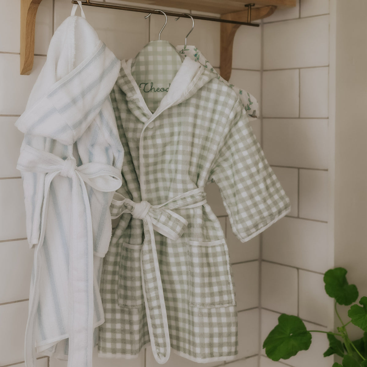 Picnic Gingham Bathrobe - Green
