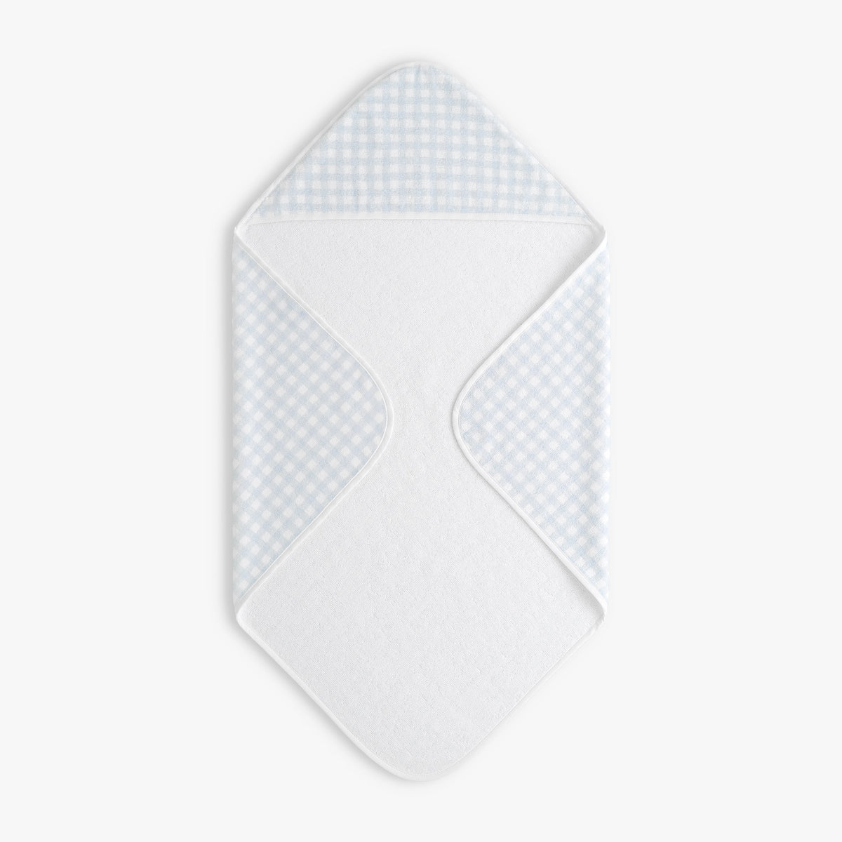 Picnic Gingham Baby Hooded Towel - Blue