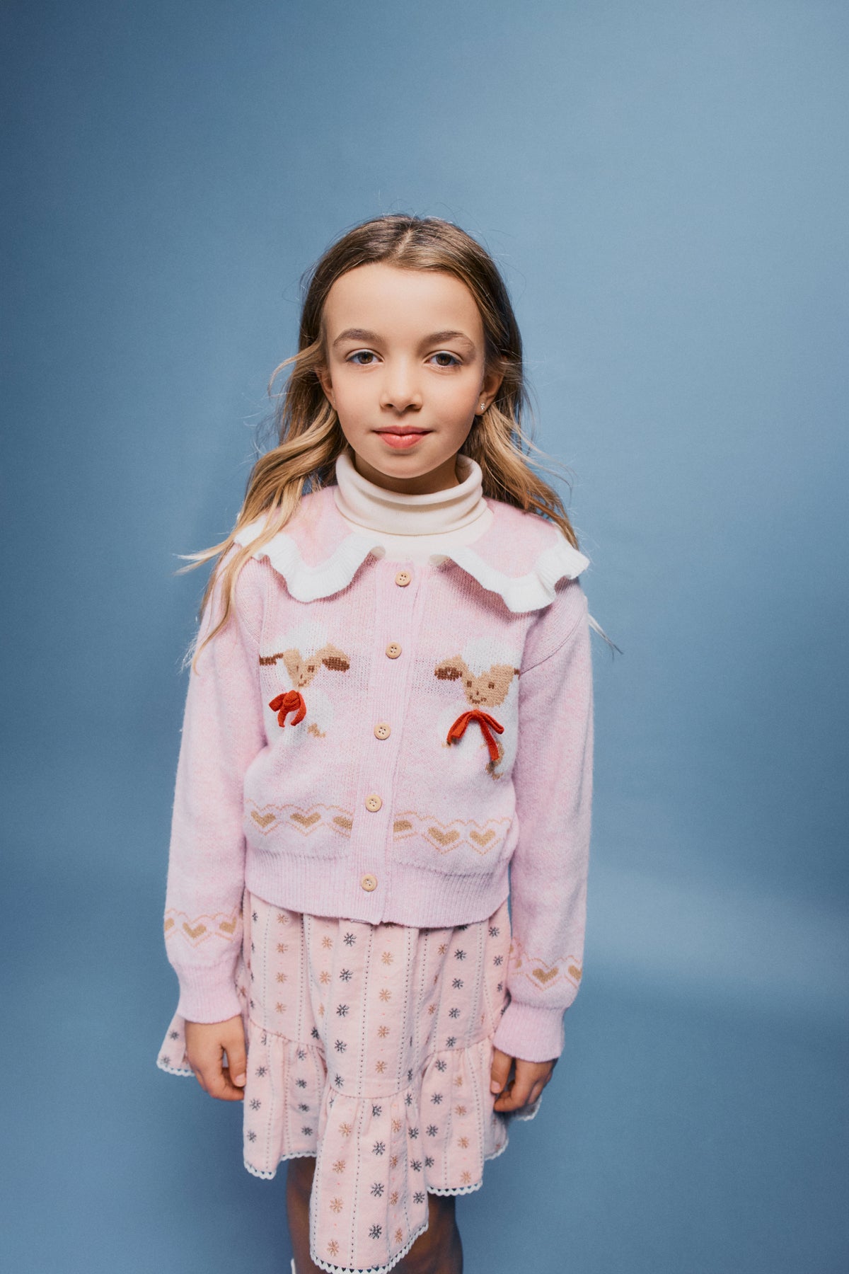 Laurel Cardigan in Lambs Jacquard Knit