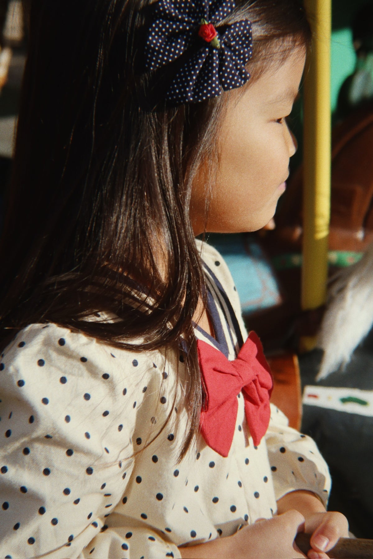 Rose Dot Bow Hair Clips – Set of 2