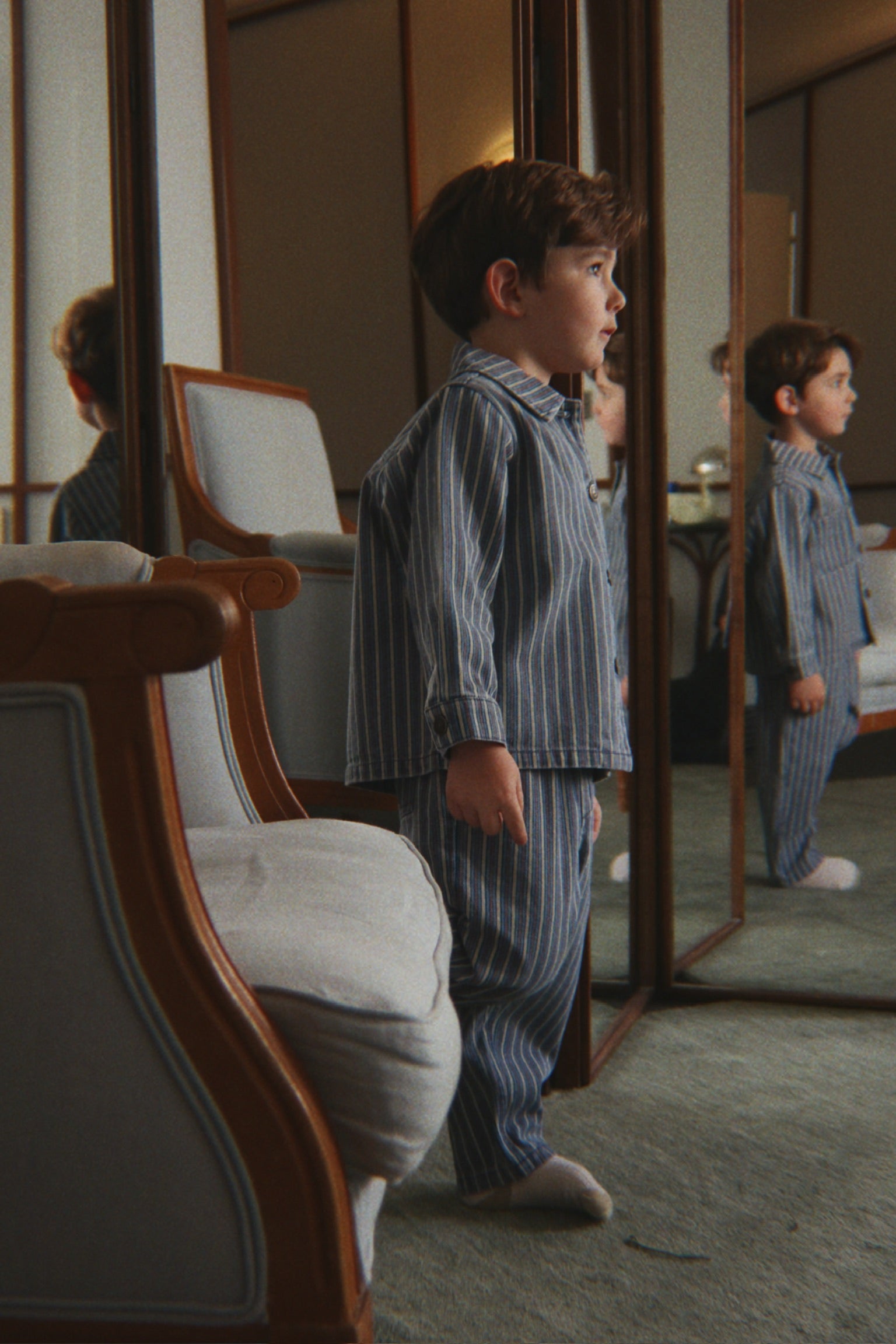 Magot Striped Pants in Tricolore Bleu