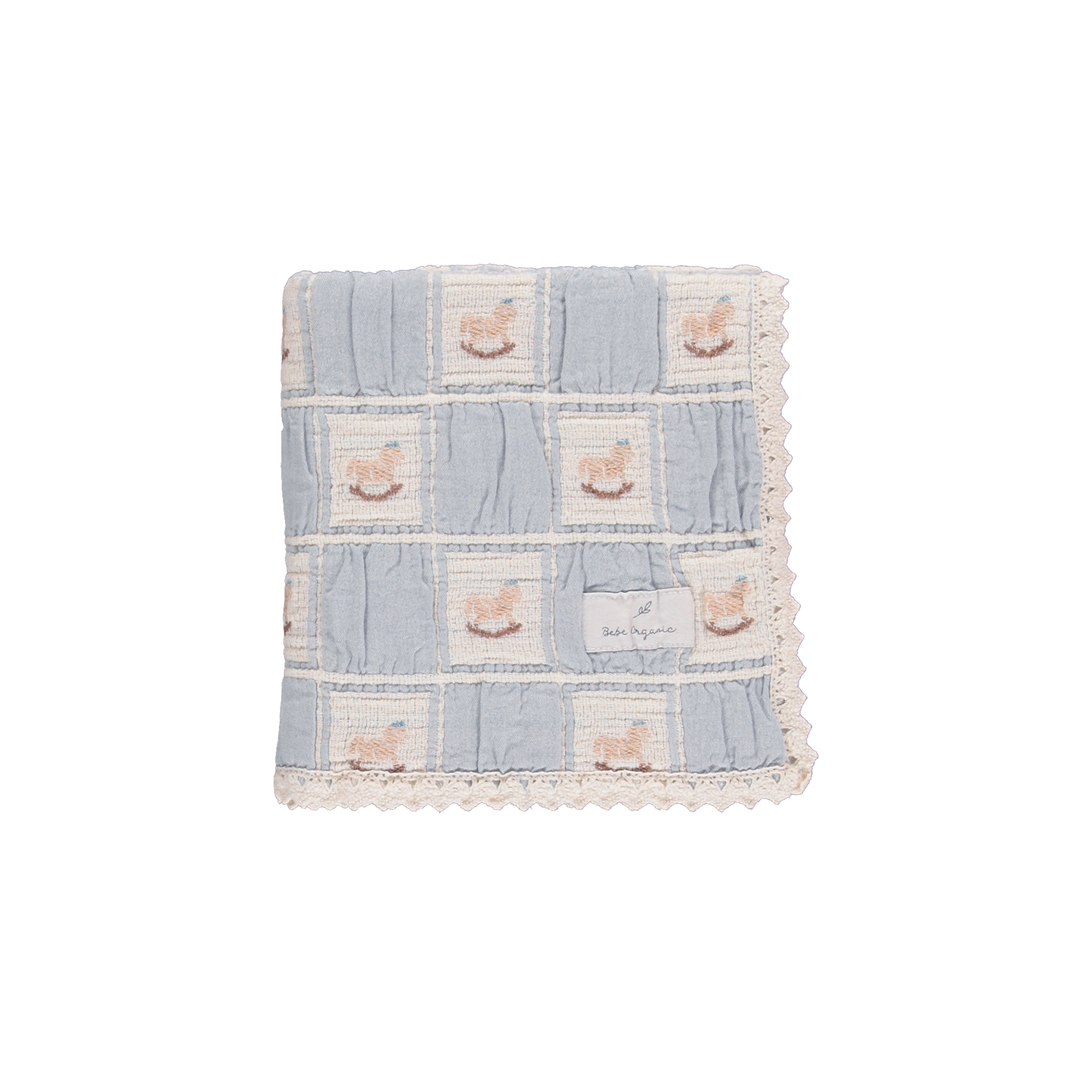 Rocking Horse Blanket in Blue Horse Patchwork
