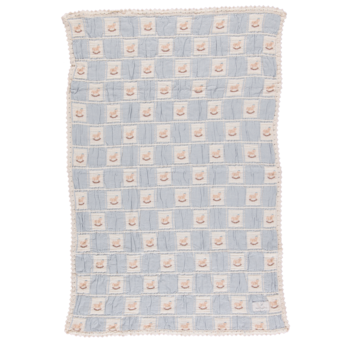 Rocking Horse Blanket in Blue Horse Patchwork