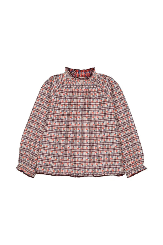 Maline Baby Blouse in Camelia Check