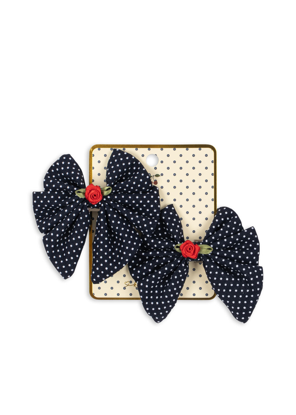 Rose Dot Bow Hair Clips – Set of 2