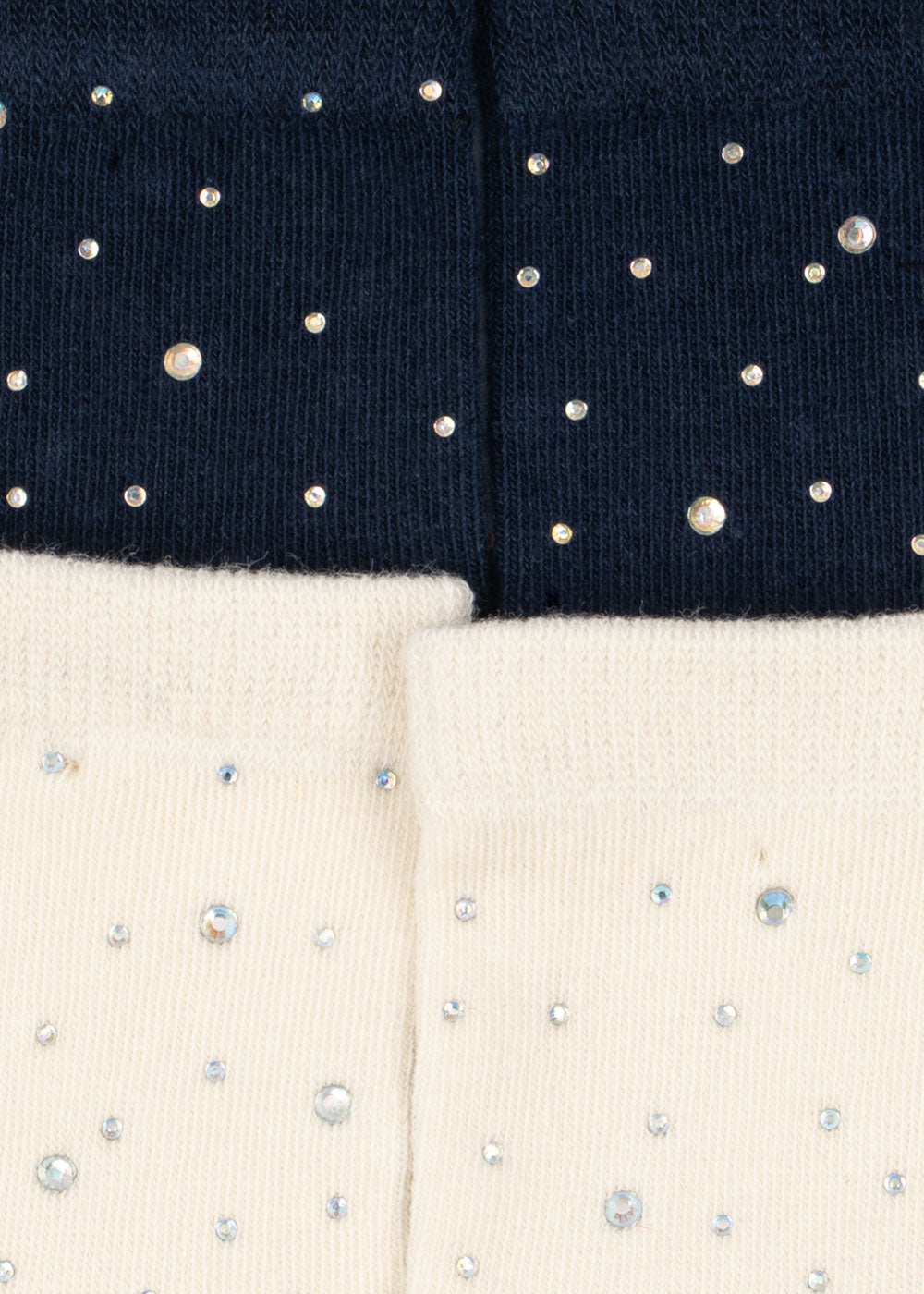 2 Pack Sparkle Socks in Navy & Cream