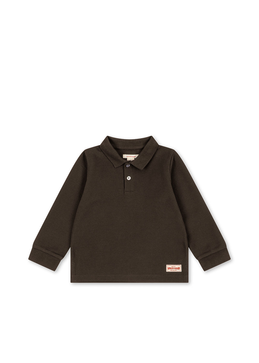 Konges Sløjd Florian Long Sleeve Polo in Slate Black