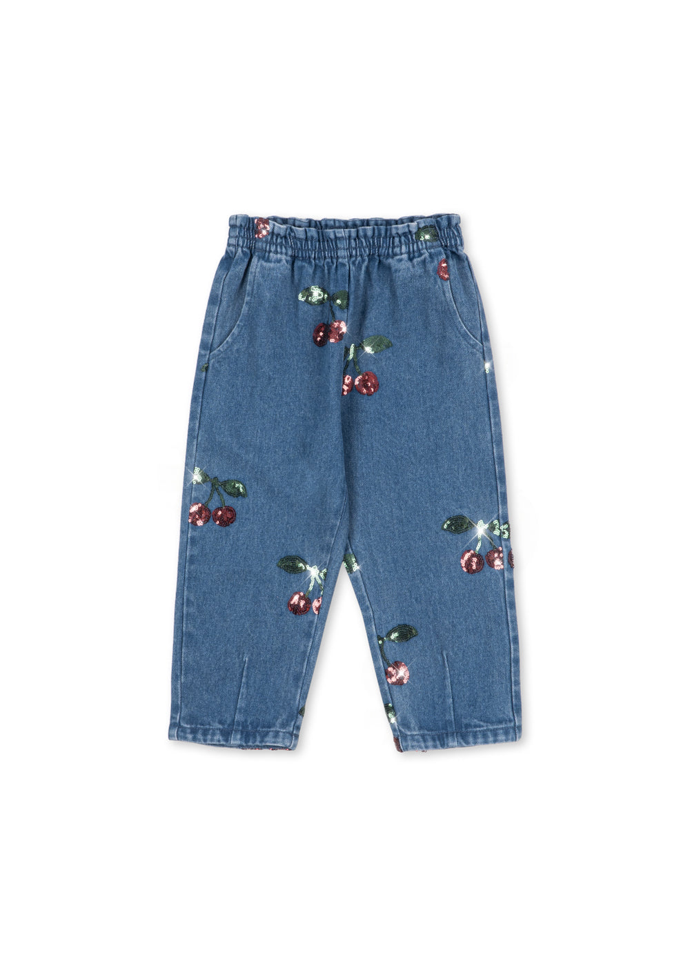Konges Sløjd Magot Sequin Frill Pants in Cherry Sequin
