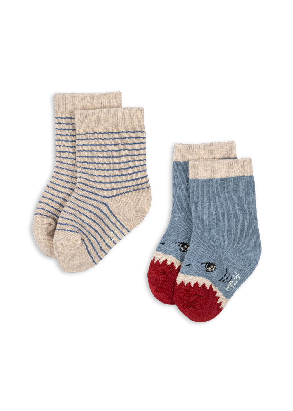 Rib Socks - 2 Pack in Sharky Stripe