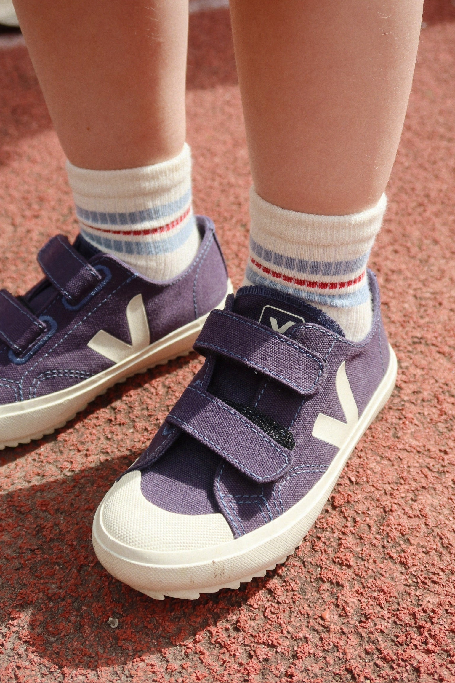 Boy Ribbed Striped Socks - 2 Pack in Optic White